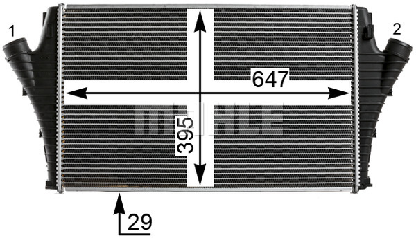 Ilustracja CI 21 000P MAHLE chłodnica powietrza doładowującego - intercooler