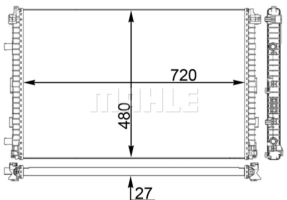 Ilustracja CIR 24 000P MAHLE chłodnica niskotemperaturowa, chłodnica pow. doładowującego