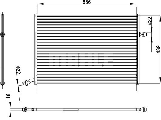 Ilustracja CIR 26 000P MAHLE chłodnica niskotemperaturowa, chłodnica pow. doładowującego