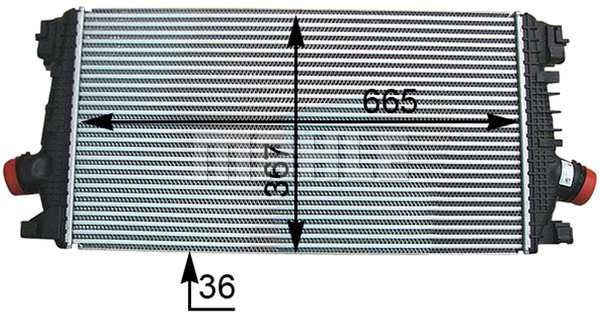 Ilustracja CI 364 000P MAHLE chłodnica powietrza doładowującego - intercooler