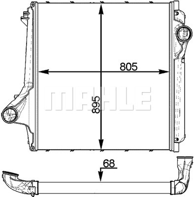 Ilustracja CI 374 000P MAHLE chłodnica powietrza doładowującego - intercooler