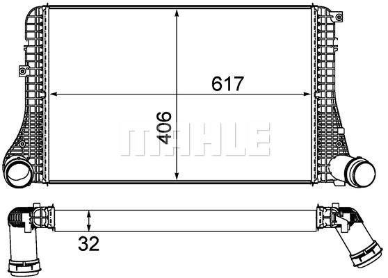 Ilustracja CI 387 000P MAHLE chłodnica powietrza doładowującego - intercooler