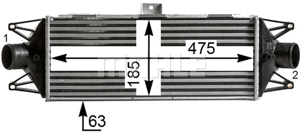 Ilustracja CI 438 000P MAHLE chłodnica powietrza doładowującego - intercooler
