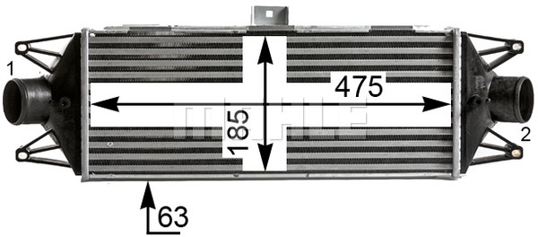 Ilustracja CI 438 000S MAHLE chłodnica powietrza doładowującego - intercooler