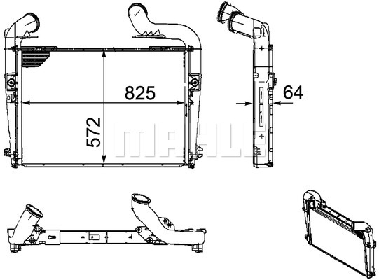 Ilustracja CI 256 000P MAHLE chłodnica powietrza doładowującego - intercooler