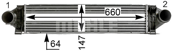 Ilustracja CI 532 000P MAHLE chłodnica powietrza doładowującego - intercooler