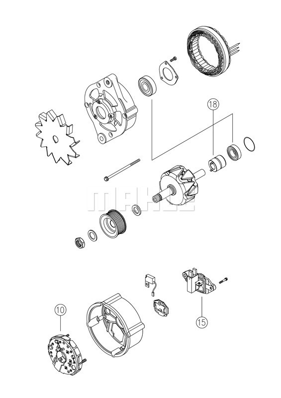 Ilustracja MG 586 MAHLE alternator
