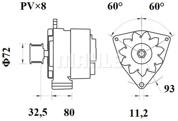 Ilustracja MG 586 MAHLE alternator
