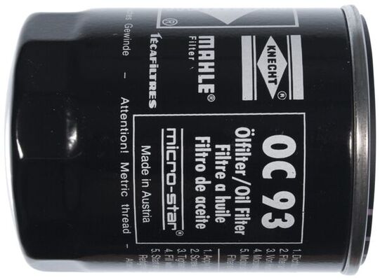 Ilustracja OC 93 MAHLE filtr oleju