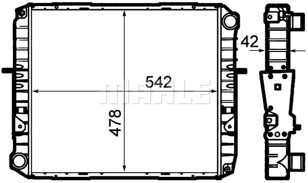 Ilustracja CR 1919 000P MAHLE chłodnica cieczy