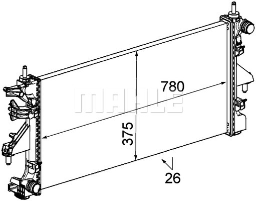 Ilustracja CR 885 000P MAHLE chłodnica cieczy