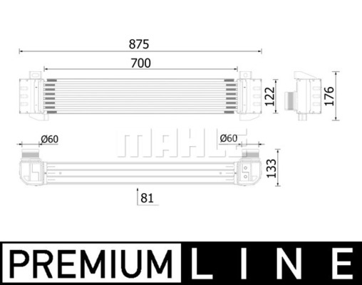 Ilustracja CI 619 000P MAHLE chłodnica powietrza doładowującego - intercooler