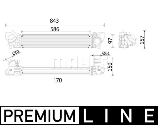 Ilustracja CI 621 000P MAHLE chłodnica powietrza doładowującego - intercooler