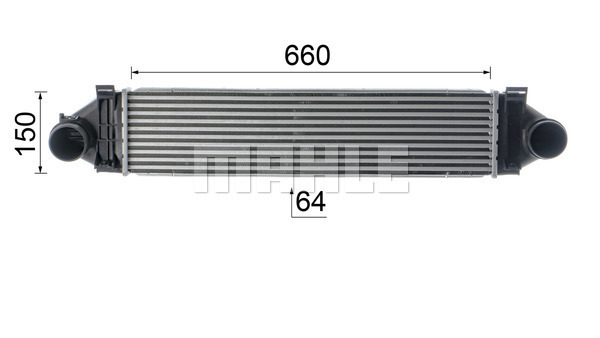 Ilustracja CI 413 000P MAHLE chłodnica powietrza doładowującego - intercooler
