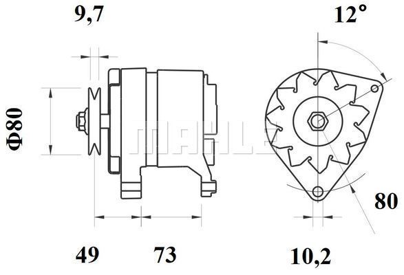 Ilustracja MG 123 MAHLE alternator