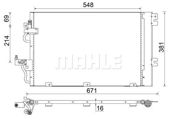 Ilustracja AC 377 000P MAHLE skraplacz, klimatyzacja