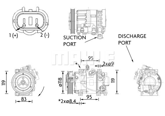 Ilustracja ACP 1466 000P MAHLE sprężarka, klimatyzacja