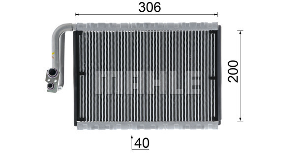 Ilustracja AE 92 000P MAHLE parownik, instalacja klimatyzacji
