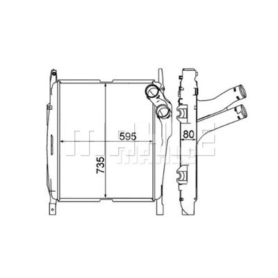 Ilustracja CI 270 000P MAHLE chłodnica powietrza doładowującego - intercooler