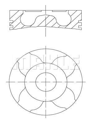 Ilustracja 227 PI 00148 000 MAHLE tłok