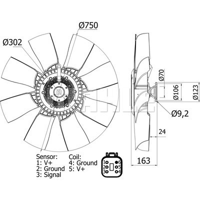 Ilustracja CFF 454 000S MAHLE wentylator, chłodzenie silnika