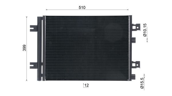 Ilustracja AC 858 000S MAHLE skraplacz, klimatyzacja