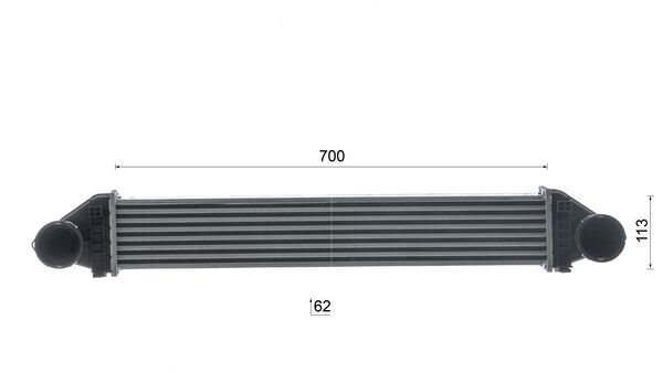 Ilustracja CI 84 000S MAHLE chłodnica powietrza doładowującego - intercooler