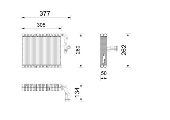 Ilustracja AE 265 000P MAHLE parownik, instalacja klimatyzacji