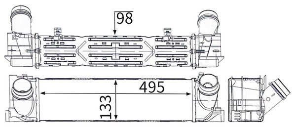 Ilustracja CI 686 000S MAHLE chłodnica powietrza doładowującego - intercooler