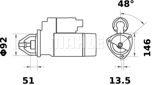 Ilustracja MS 117 MAHLE rozrusznik