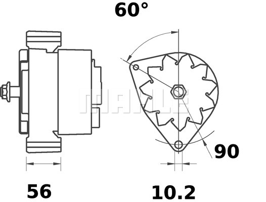 Ilustracja MG 563 MAHLE alternator