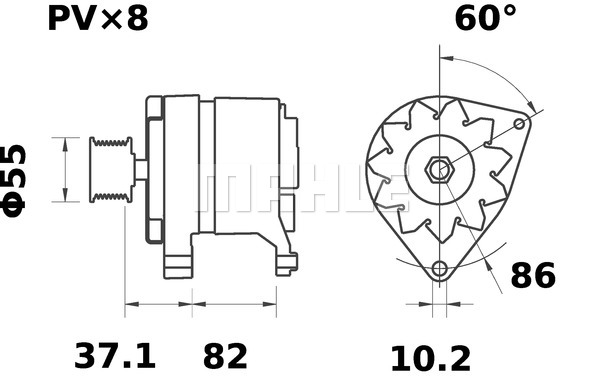 Ilustracja MG 223 MAHLE alternator