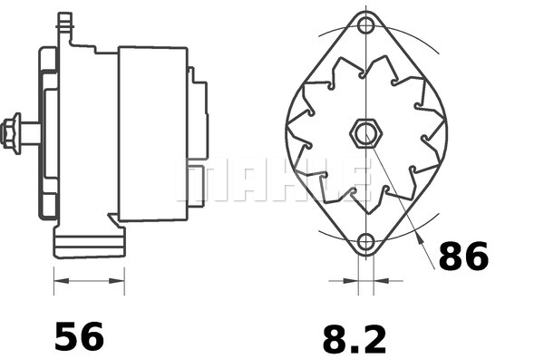Ilustracja MG 313 MAHLE alternator