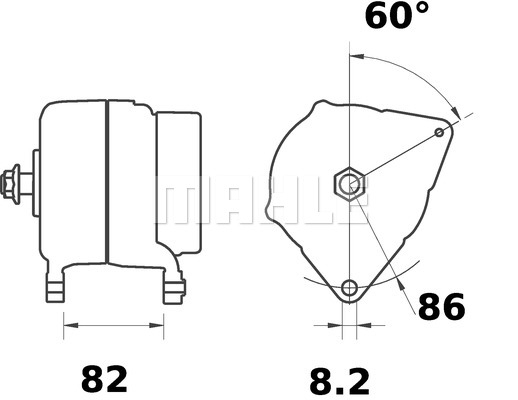 Ilustracja MG 308 MAHLE alternator