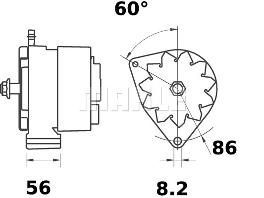 Ilustracja MG 209 MAHLE alternator