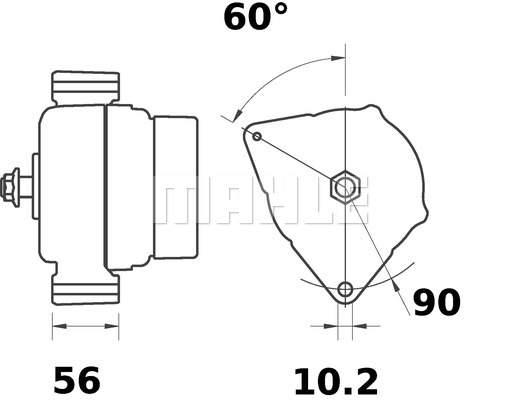 Ilustracja MG 29 MAHLE alternator