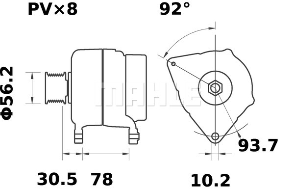 Ilustracja MG 23 MAHLE alternator