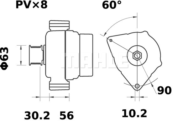 Ilustracja MG 36 MAHLE alternator