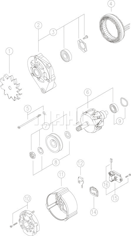 Ilustracja MG 123 MAHLE alternator