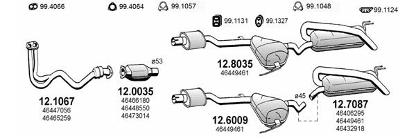 Ilustracja ART0796 ASSO układ wydechowy