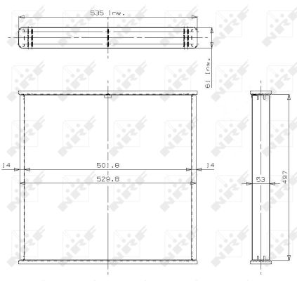 Ilustracja 14628 NRF siatka chłodnicy, układ chłodzenia silnika