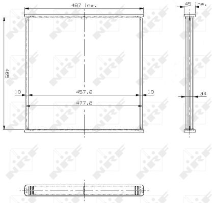 Ilustracja 13550 NRF siatka chłodnicy, układ chłodzenia silnika