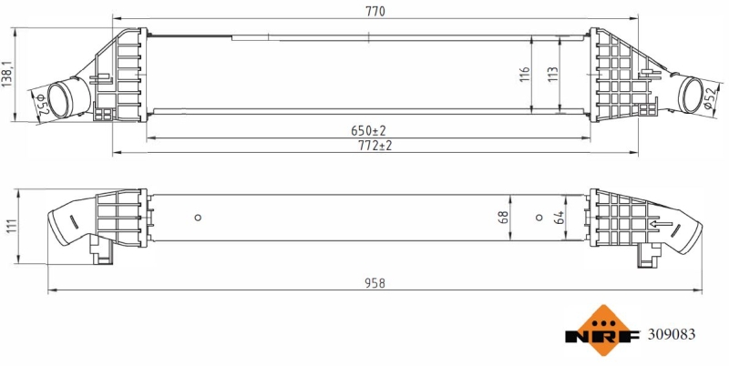 Ilustracja 309083 NRF chłodnica powietrza doładowującego - intercooler