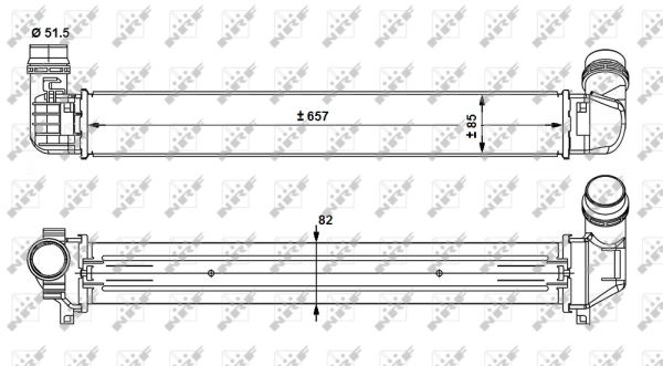 Ilustracja 30916 NRF chłodnica powietrza doładowującego - intercooler