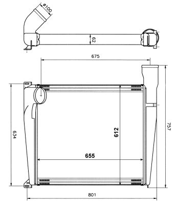 Ilustracja 309375 NRF chłodnica powietrza doładowującego - intercooler