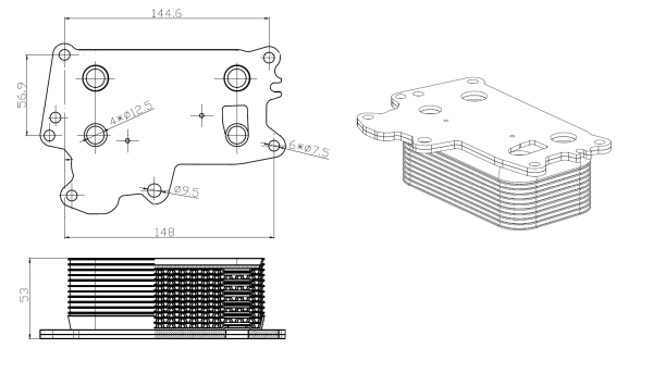 Ilustracja 31840 NRF chłodnica oleju, olej silnikowy