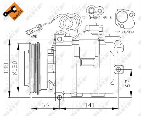 Ilustracja 32104 NRF kompresor, klimatyzacja
