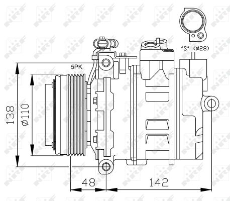 Ilustracja 32116 NRF kompresor, klimatyzacja