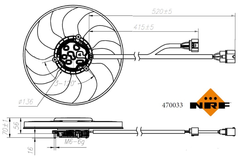 Ilustracja 470033 NRF wentylator, chłodzenie silnika