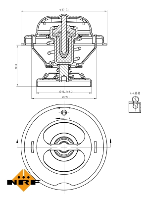 Ilustracja 725062 NRF termostat, płyn chłodzący
